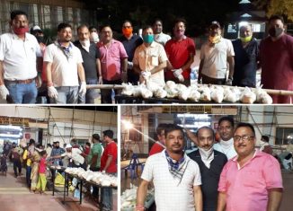 विप्र फाउंडेशन बरगढ़ इकाई और विसीसीआई ने की रेलवे स्टेशन पर सेवा।