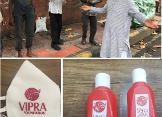 विप्र फाउण्डेशन नागपुर इकाई द्वारा दस हजार मास्क एंव सॅनेटाइजर बाँटल वितरण का लक्ष्य ।