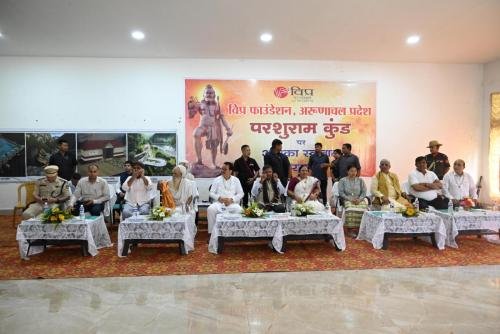 Shri Gulabchand ji Kataria addressing the celebration of Vipra Foundation at Parshuram Kund in Arunachal Pradesh