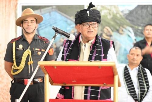 Shri Gulabchand ji Kataria addressing the celebration of Vipra Foundation at Parshuram Kund in Arunachal Pradesh